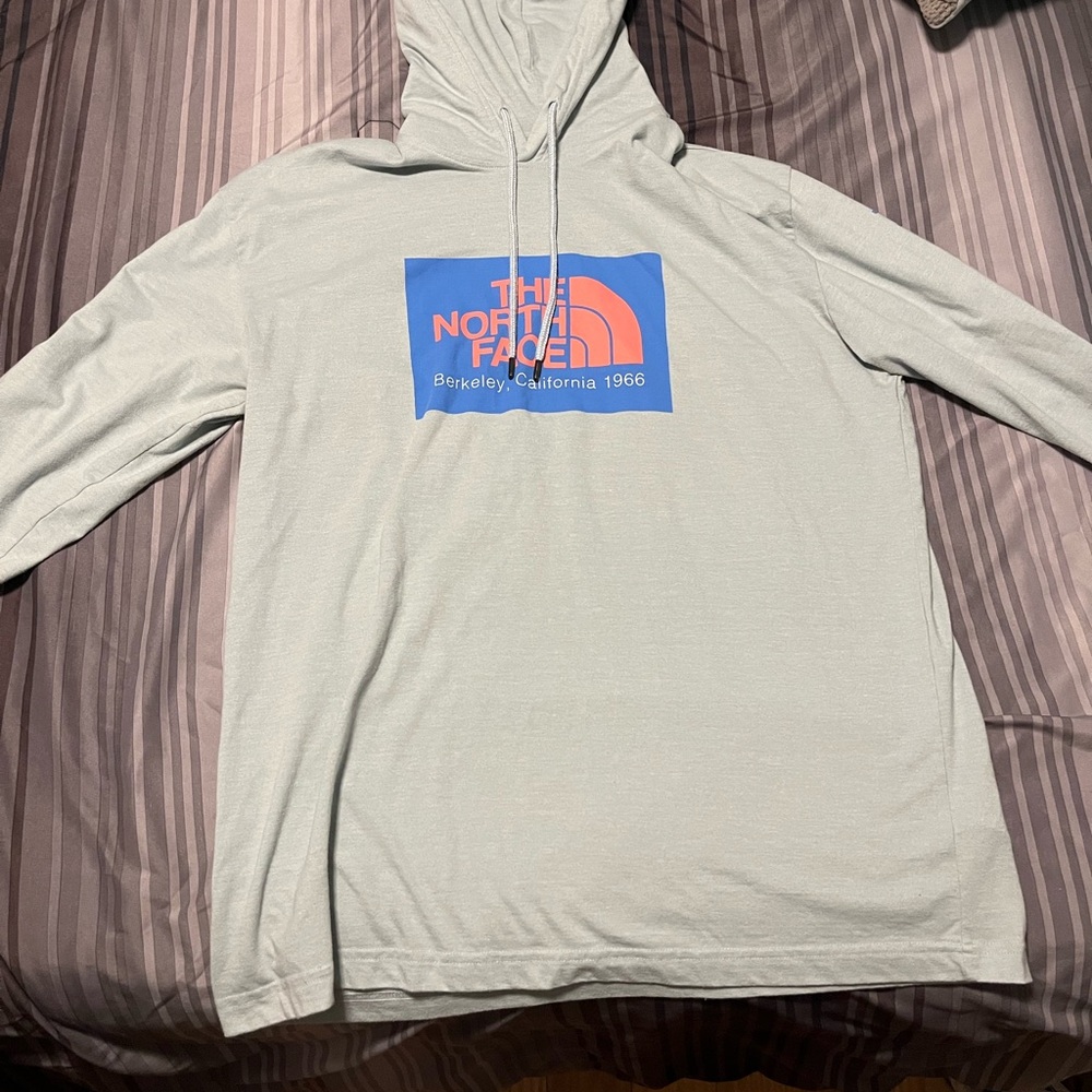 The North Face Hoodie - Light Gray with Vibrant Logo